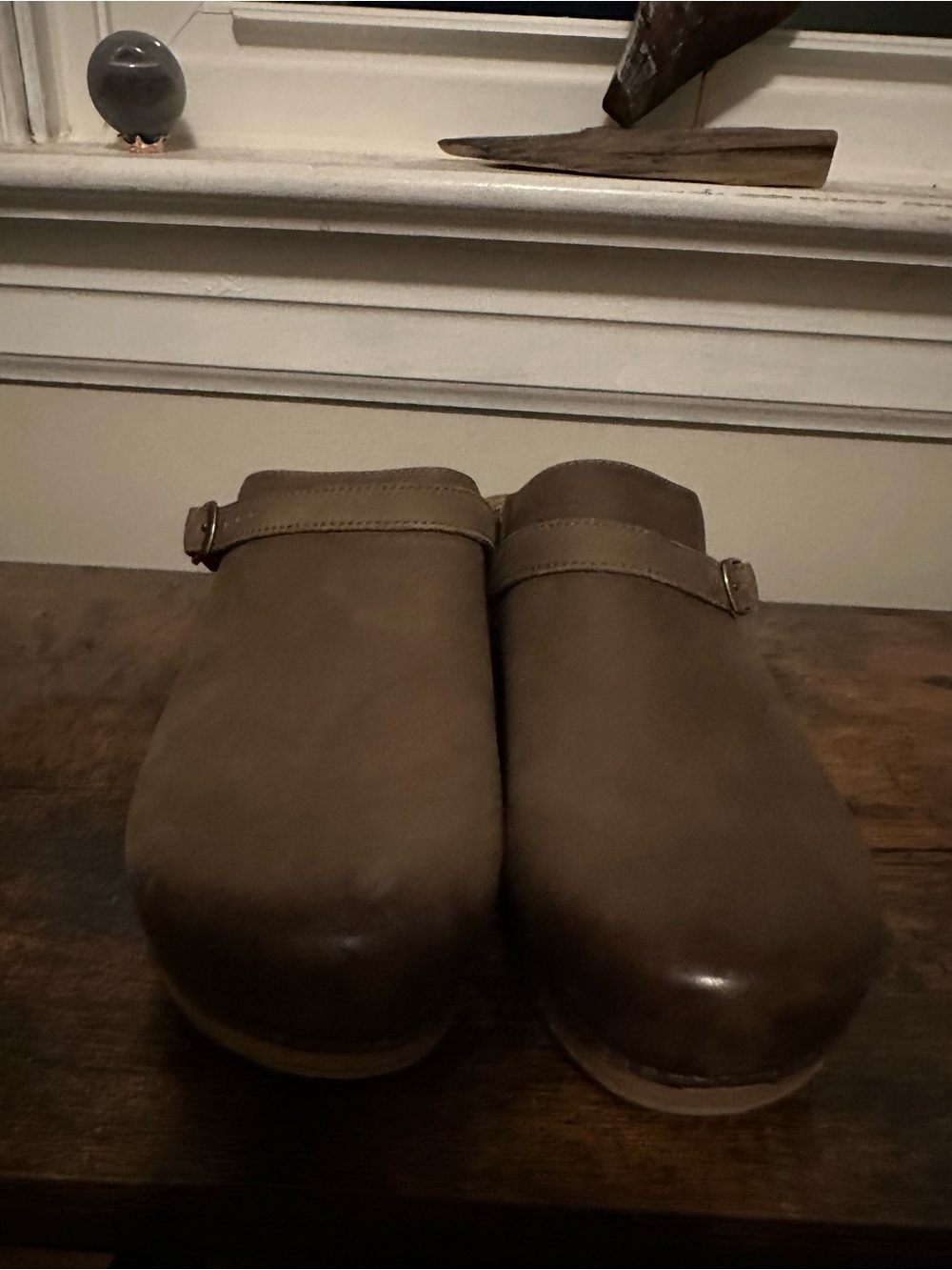 Dansko Women's Brown Leather Slip-On Clogs with Buckle